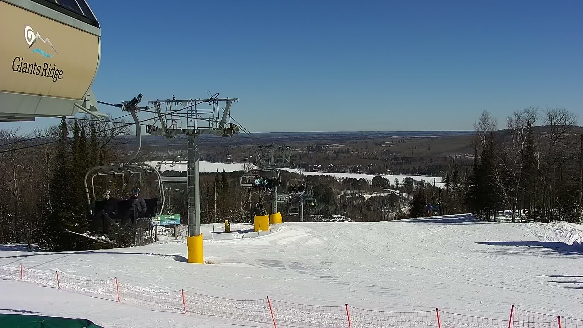 Sabin Lake & Wynee Lake View  from Giants Ridge Cable Car Live Cam - Biwabik, Saint Louis,Minnesota, USA