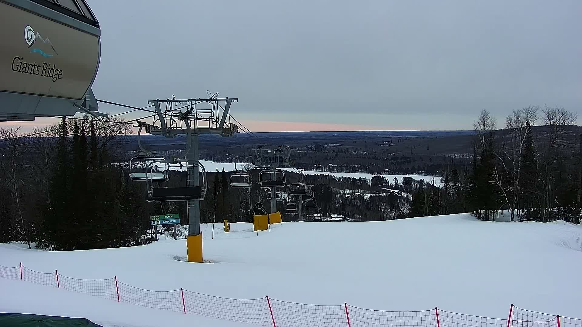 Sabin Lake & Wynee Lake View  from Giants Ridge Cable Car Live Cam - Biwabik, Saint Louis,Minnesota, USA