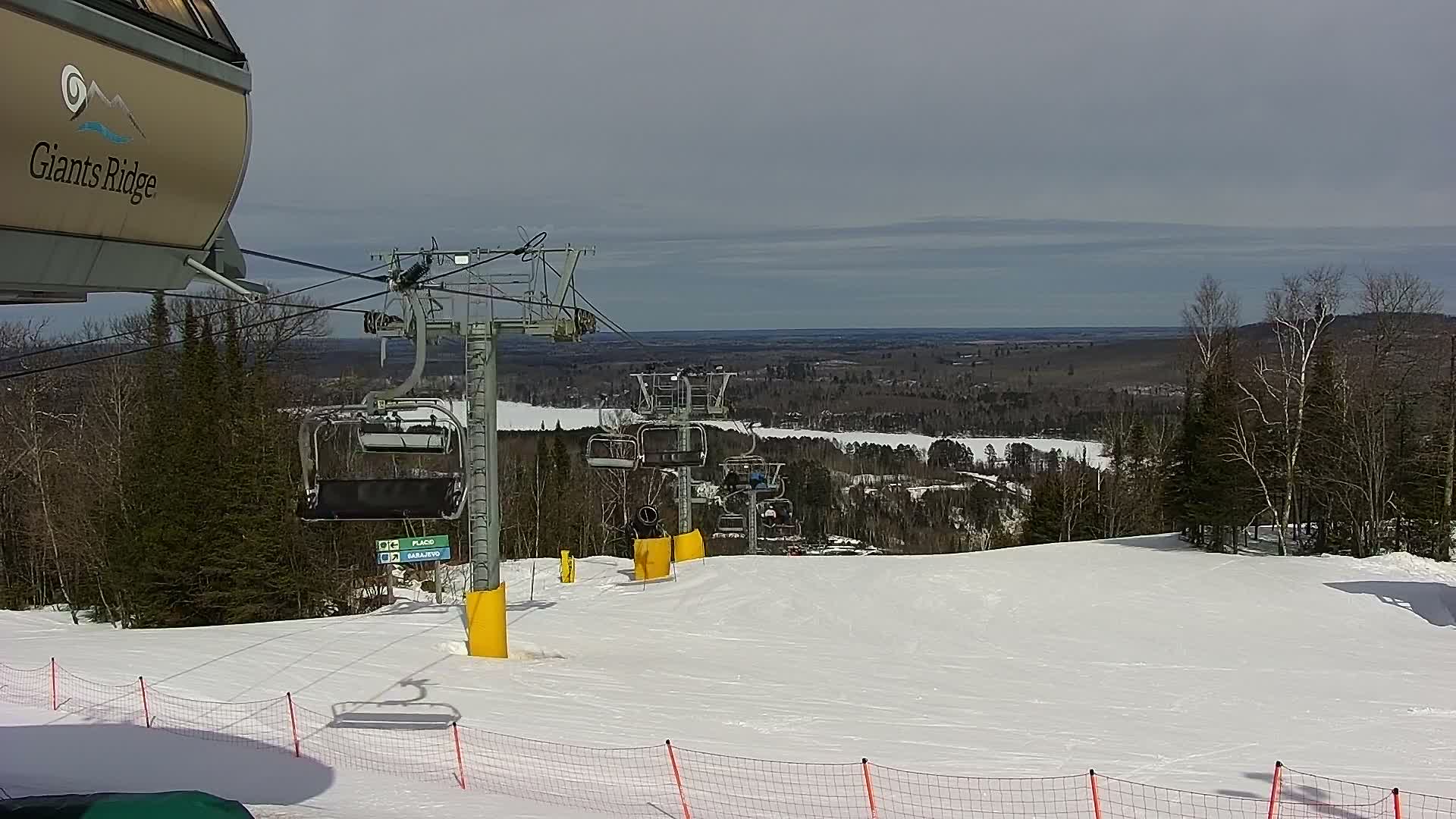 Sabin Lake & Wynee Lake View  from Giants Ridge Cable Car Live Cam - Biwabik, Saint Louis,Minnesota, USA