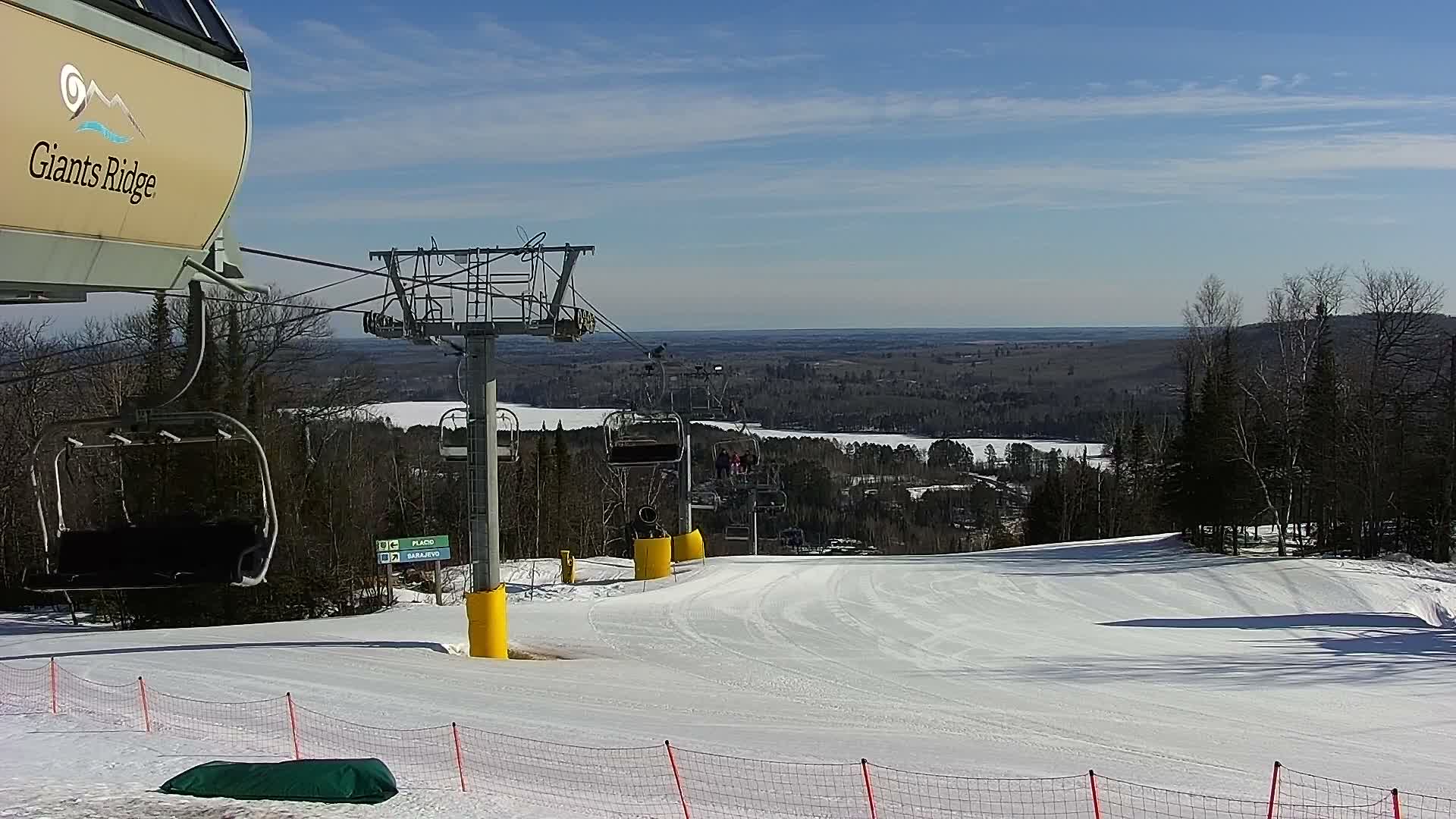 Sabin Lake & Wynee Lake View  from Giants Ridge Cable Car Live Cam - Biwabik, Saint Louis,Minnesota, USA