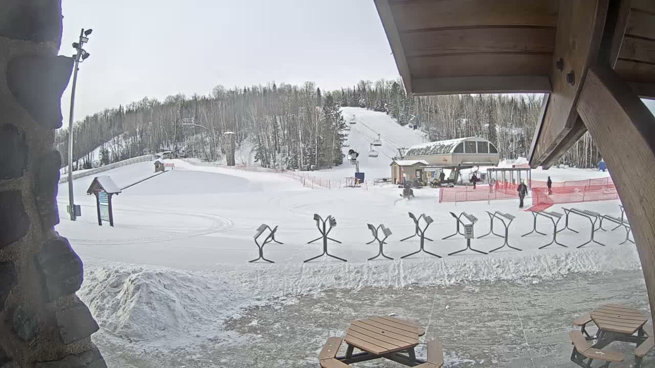 Giants Ridge Main Square, Ski Slopes & Cable Car Live Cam - Biwabik, Saint Louis, Minnesota, USA