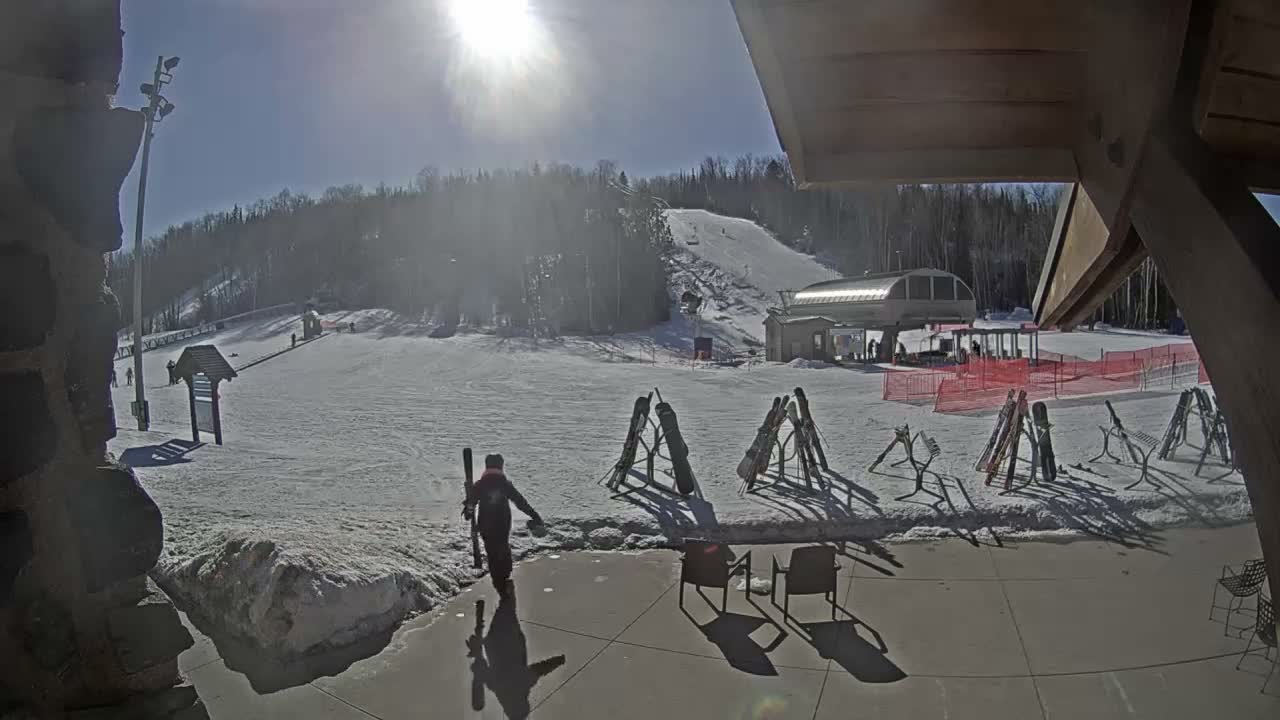 Giants Ridge Main Square, Ski Slopes & Cable Car Live Cam - Biwabik, Saint Louis, Minnesota, USA