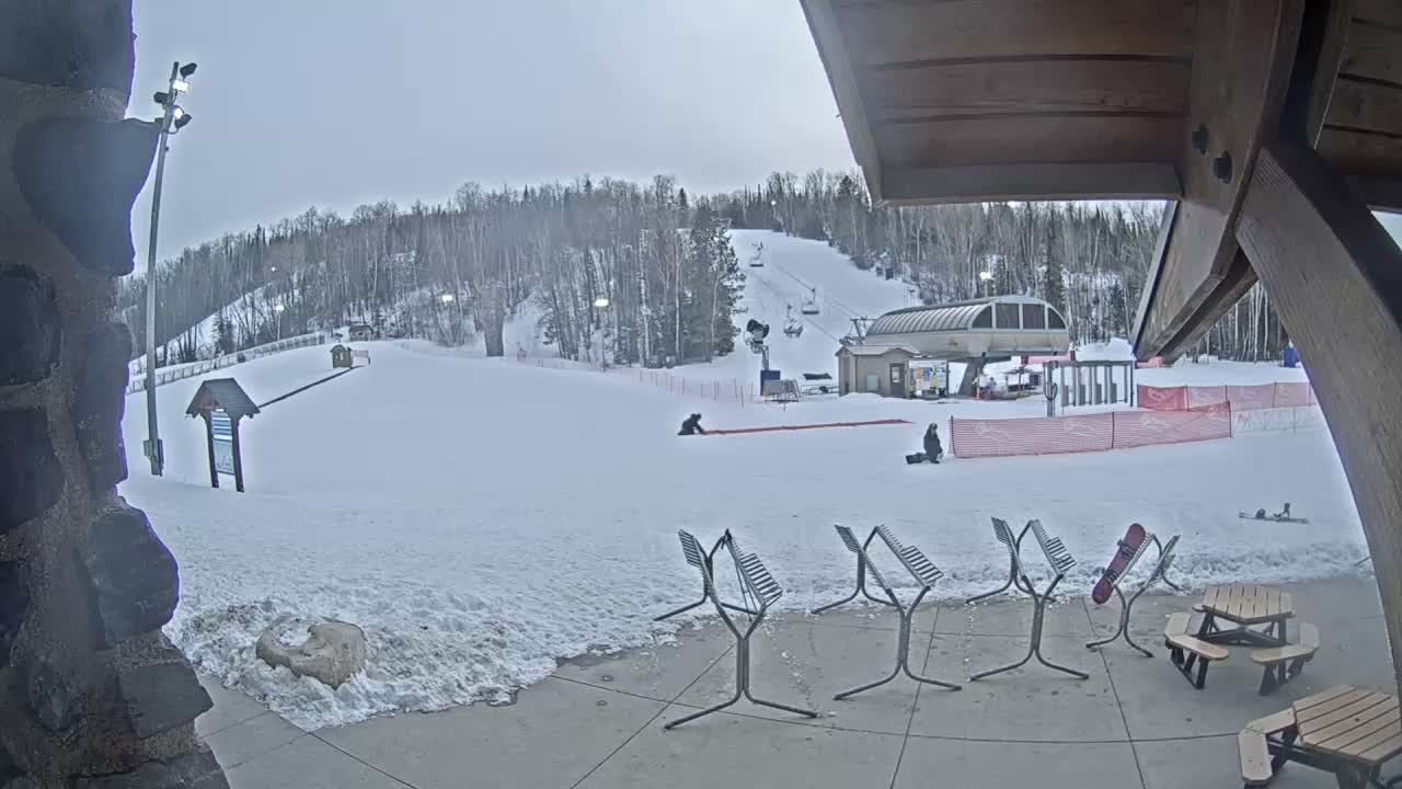 Giants Ridge Main Square, Ski Slopes & Cable Car Live Cam - Biwabik, Saint Louis, Minnesota, USA