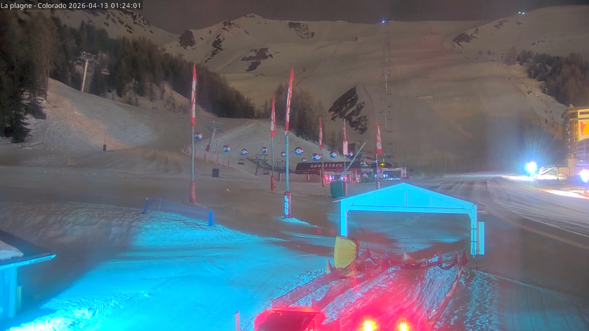 La Plagne Tarentaise, La Plagne Ski Village & Ski Slopes Live Cam - Bourg-Saint-Maurice, Savoie, 	Auvergne-Rhône-Alpes, France