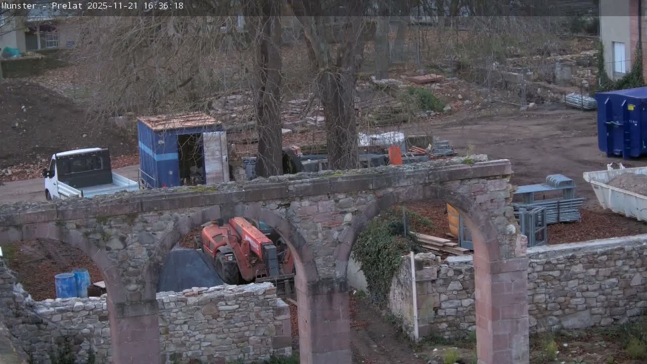 Munster, Ruines de l'Ancienne abbaye Saint Grégoire (Ruins of the Old Abbey of Saint Gregory) & Stork Nest Live Cam - Colmar-Ribeauvillé, Haut-Rhin, Grand Est, France
