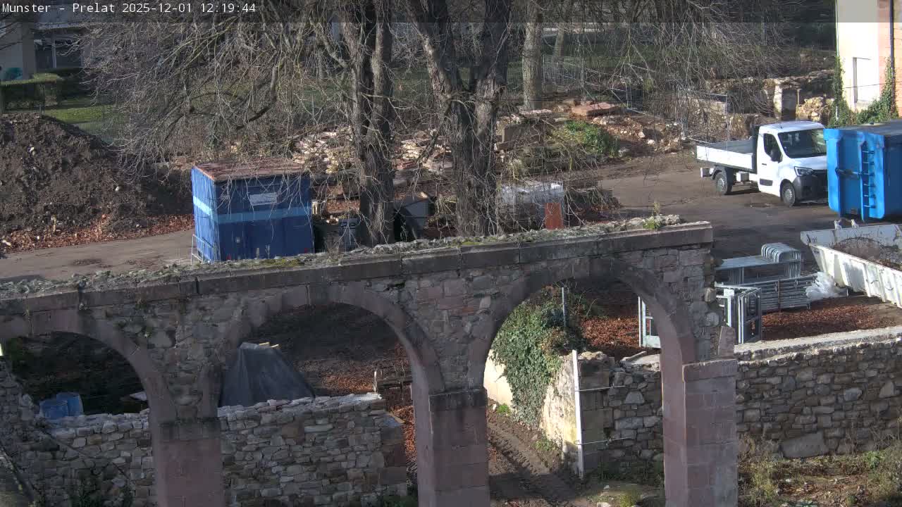 Munster, Ruines de l'Ancienne abbaye Saint Grégoire (Ruins of the Old Abbey of Saint Gregory) & Stork Nest Live Cam - Colmar-Ribeauvillé, Haut-Rhin, Grand Est, France