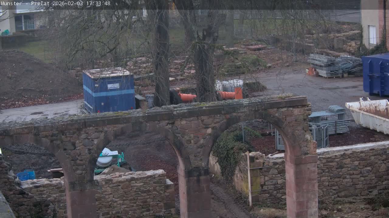 Munster, Ruines de l'Ancienne abbaye Saint Grégoire (Ruins of the Old Abbey of Saint Gregory) & Stork Nest Live Cam - Colmar-Ribeauvillé, Haut-Rhin, Grand Est, France