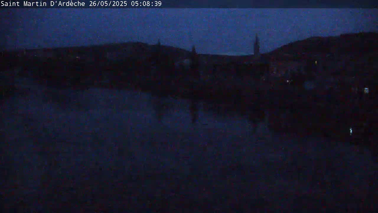 Saint Martin d'Ardèche Village & Ardeche River View Live Cam - Privas, Ardeche, Auvergne-Rhône-Alpes, France