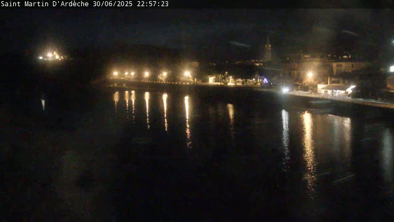 Saint Martin d'Ardèche Village & Ardeche River View Live Cam - Privas, Ardeche, Auvergne-Rhône-Alpes, France