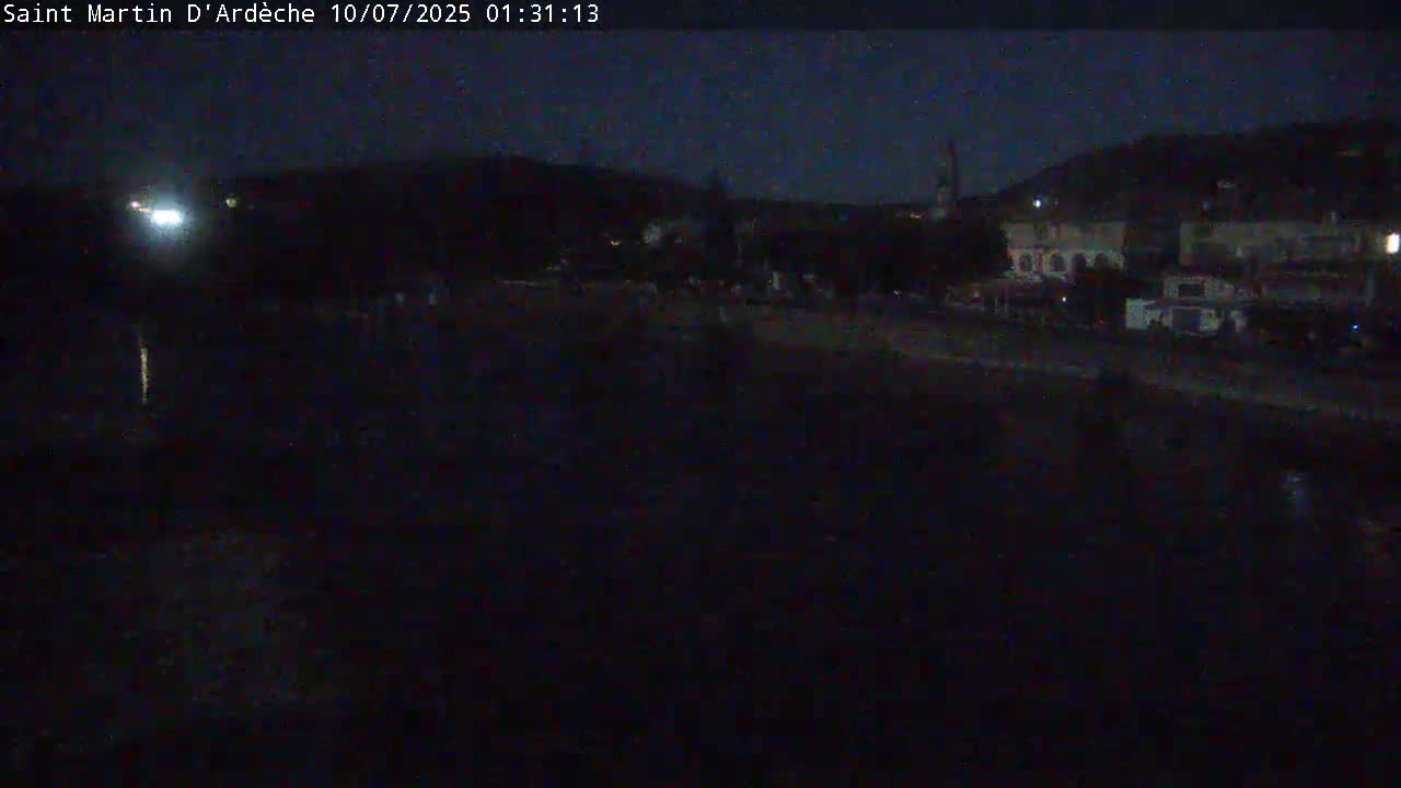 Saint Martin d'Ardèche Village & Ardeche River View Live Cam - Privas, Ardeche, Auvergne-Rhône-Alpes, France