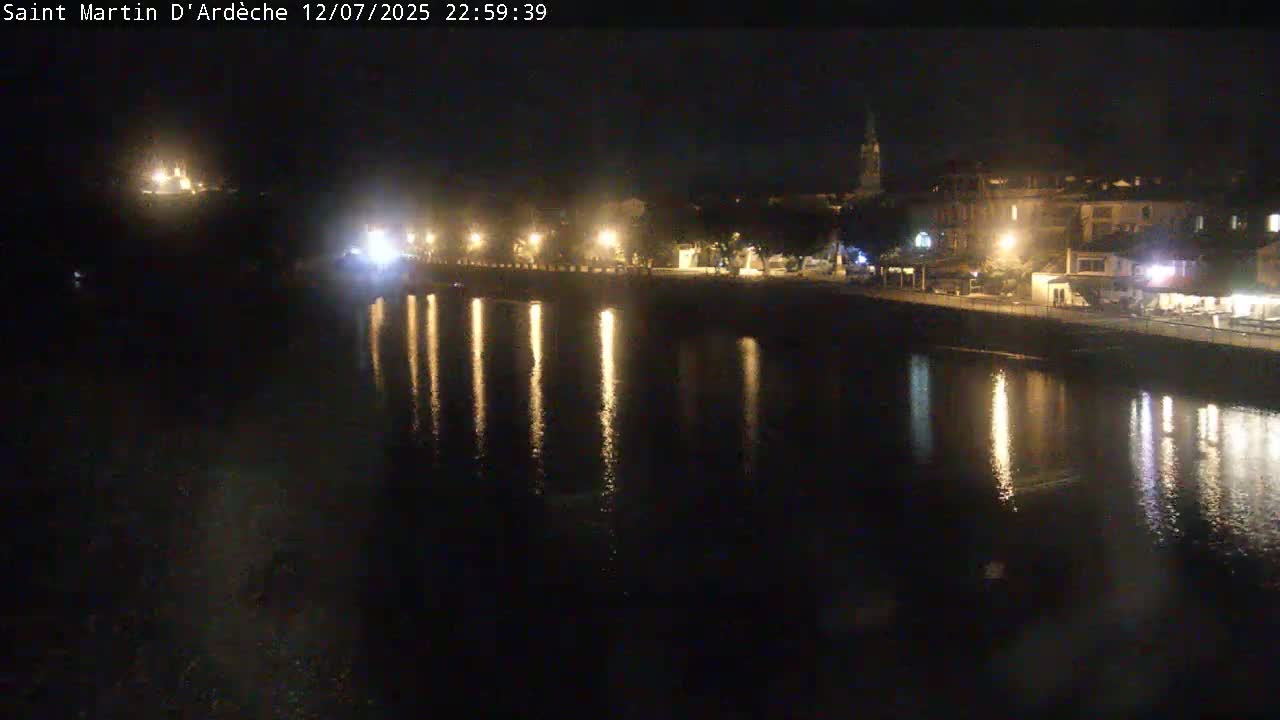 Saint Martin d'Ardèche Village & Ardeche River View Live Cam - Privas, Ardeche, Auvergne-Rhône-Alpes, France