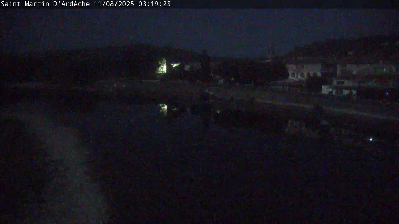 Saint Martin d'Ardèche Village & Ardeche River View Live Cam - Privas, Ardeche, Auvergne-Rhône-Alpes, France