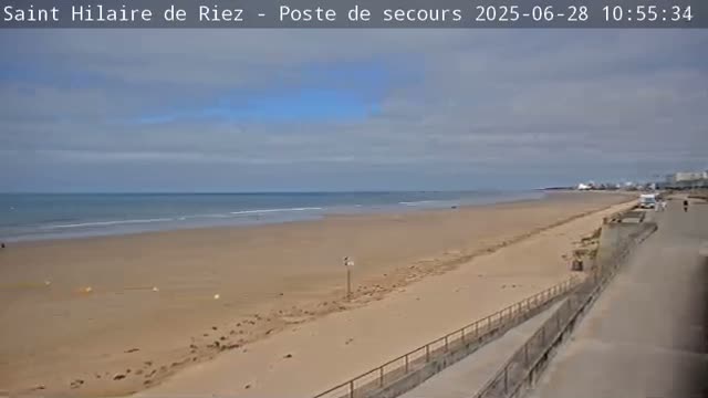 Saint-Hilaire-de-Riez,  Plage des Soxiante Bornes-Salins-Becs-Mouttes-Pege Beaches Live Cam - 	Les Sables-d'Olonne, Vendée, Pays de la Loire, France