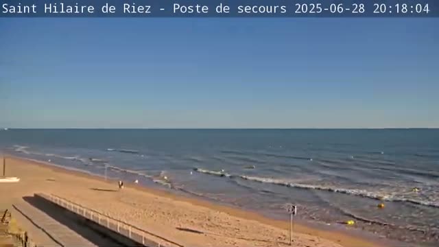 Saint-Hilaire-de-Riez,  Plage des Soxiante Bornes-Salins-Becs-Mouttes-Pege Beaches Live Cam - 	Les Sables-d'Olonne, Vendée, Pays de la Loire, France