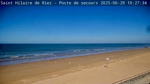 Saint-Hilaire-de-Riez,  Plage des Soxiante Bornes-Salins-Becs-Mouttes-Pege Beaches Live Cam - 	Les Sables-d'Olonne, Vendée, Pays de la Loire, France
