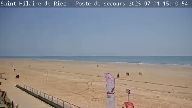 Saint-Hilaire-de-Riez,  Plage des Soxiante Bornes-Salins-Becs-Mouttes-Pege Beaches Live Cam - 	Les Sables-d'Olonne, Vendée, Pays de la Loire, France