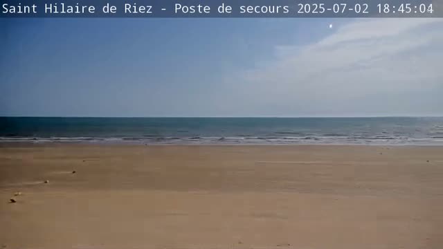 Saint-Hilaire-de-Riez,  Plage des Soxiante Bornes-Salins-Becs-Mouttes-Pege Beaches Live Cam - 	Les Sables-d'Olonne, Vendée, Pays de la Loire, France