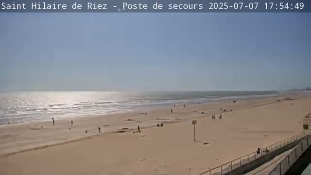 Saint-Hilaire-de-Riez,  Plage des Soxiante Bornes-Salins-Becs-Mouttes-Pege Beaches Live Cam - 	Les Sables-d'Olonne, Vendée, Pays de la Loire, France