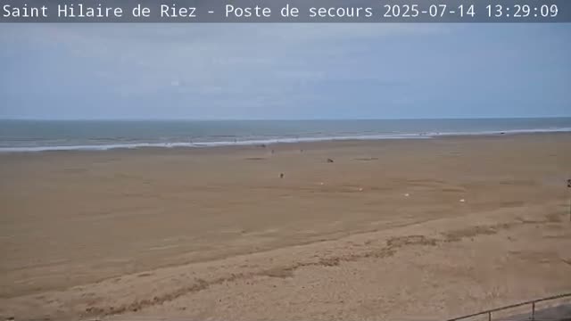 Saint-Hilaire-de-Riez,  Plage des Soxiante Bornes-Salins-Becs-Mouttes-Pege Beaches Live Cam - 	Les Sables-d'Olonne, Vendée, Pays de la Loire, France