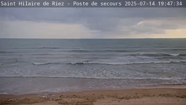 Saint-Hilaire-de-Riez,  Plage des Soxiante Bornes-Salins-Becs-Mouttes-Pege Beaches Live Cam - 	Les Sables-d'Olonne, Vendée, Pays de la Loire, France