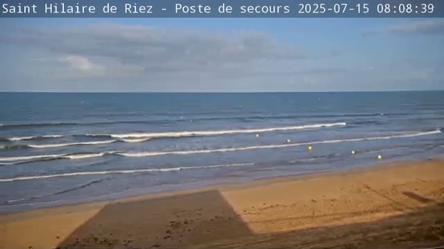 Saint-Hilaire-de-Riez,  Plage des Soxiante Bornes-Salins-Becs-Mouttes-Pege Beaches Live Cam - 	Les Sables-d'Olonne, Vendée, Pays de la Loire, France