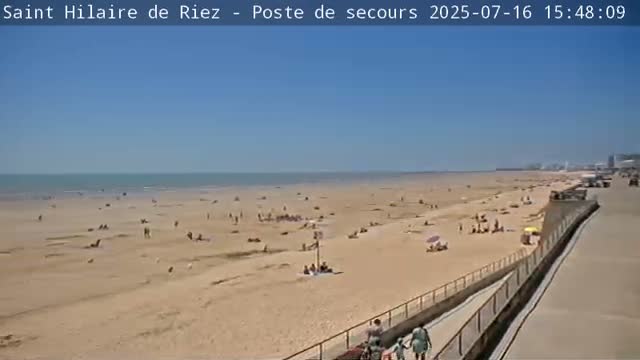 Saint-Hilaire-de-Riez,  Plage des Soxiante Bornes-Salins-Becs-Mouttes-Pege Beaches Live Cam - 	Les Sables-d'Olonne, Vendée, Pays de la Loire, France