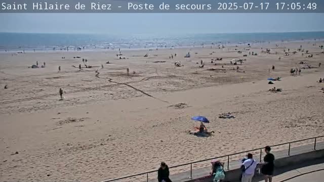 Saint-Hilaire-de-Riez,  Plage des Soxiante Bornes-Salins-Becs-Mouttes-Pege Beaches Live Cam - 	Les Sables-d'Olonne, Vendée, Pays de la Loire, France