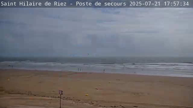 Saint-Hilaire-de-Riez,  Plage des Soxiante Bornes-Salins-Becs-Mouttes-Pege Beaches Live Cam - 	Les Sables-d'Olonne, Vendée, Pays de la Loire, France