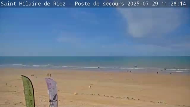 Saint-Hilaire-de-Riez,  Plage des Soxiante Bornes-Salins-Becs-Mouttes-Pege Beaches Live Cam - 	Les Sables-d'Olonne, Vendée, Pays de la Loire, France