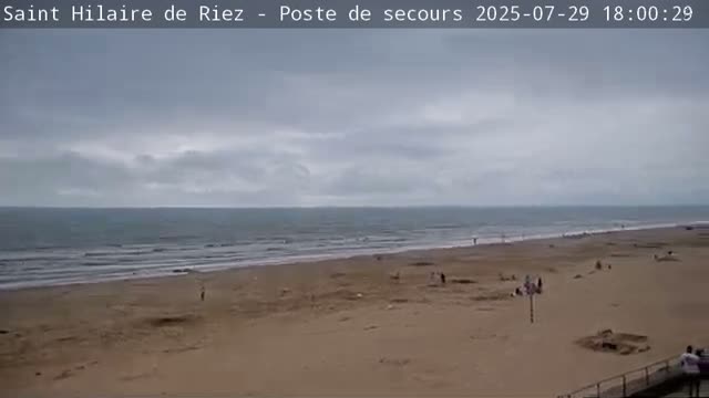 Saint-Hilaire-de-Riez,  Plage des Soxiante Bornes-Salins-Becs-Mouttes-Pege Beaches Live Cam - 	Les Sables-d'Olonne, Vendée, Pays de la Loire, France