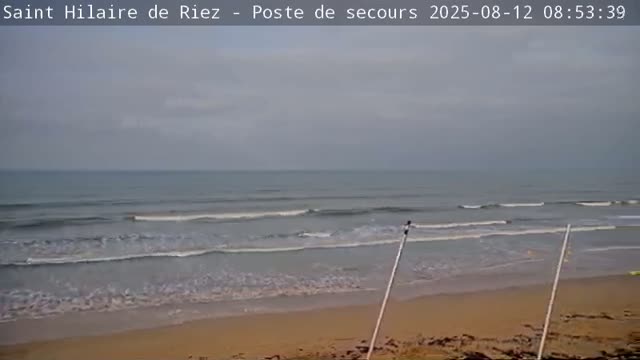 Saint-Hilaire-de-Riez,  Plage des Soxiante Bornes-Salins-Becs-Mouttes-Pege Beaches Live Cam - 	Les Sables-d'Olonne, Vendée, Pays de la Loire, France
