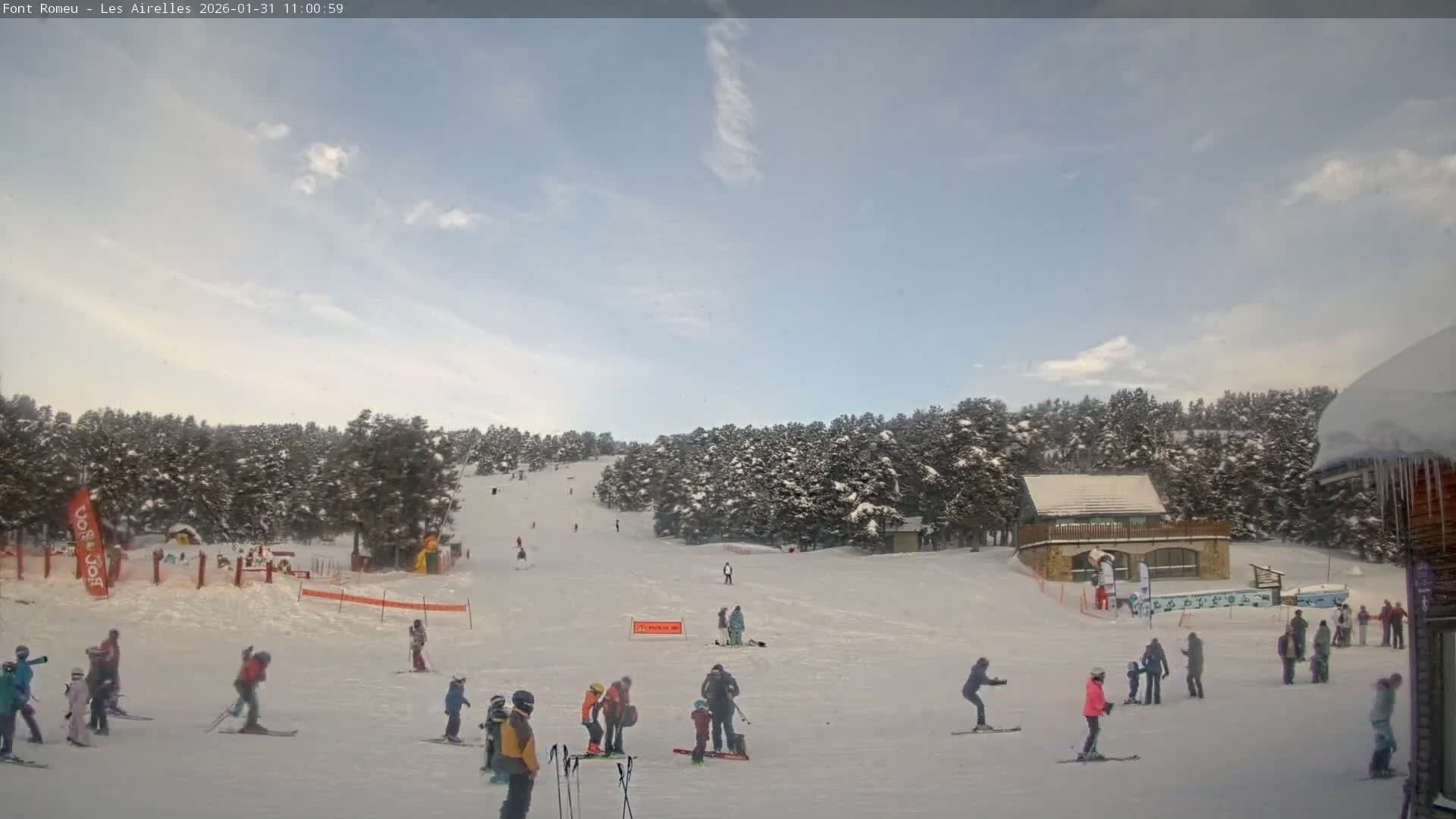 Font Romeu Pyrenees 2000 m Les Airelles Ski Slopes Live Cam - Prades, Pyrenees-Orientales, Occitanie, France