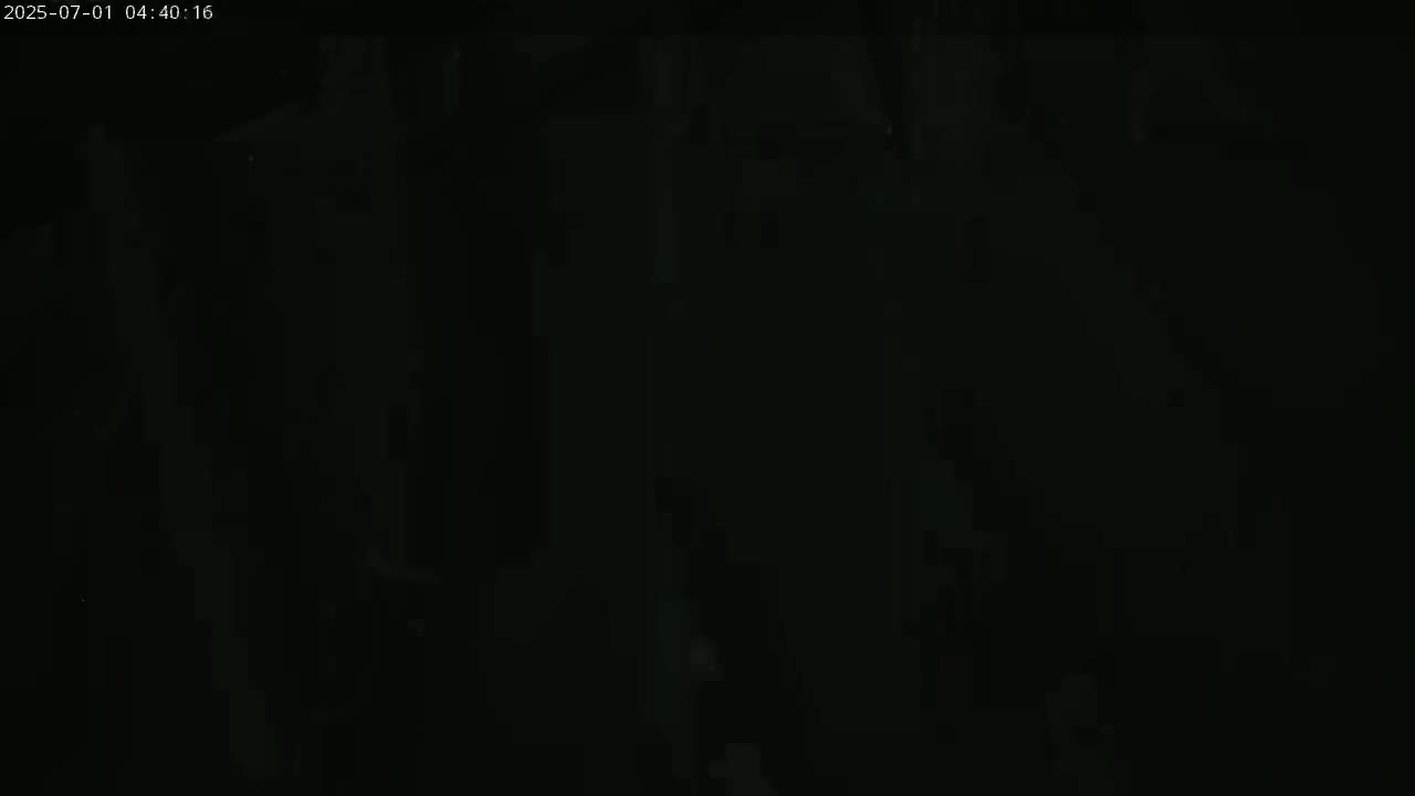 The image is extremely dark, showing only indistinct shapes and possibly figures in low-light conditions.