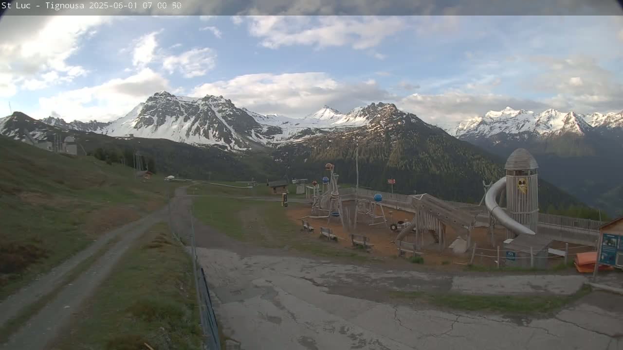 Saint Luc, Tignousa & Swiss Alps View  Live Cam - Anniviers, Sierre, Valais, Switzerland