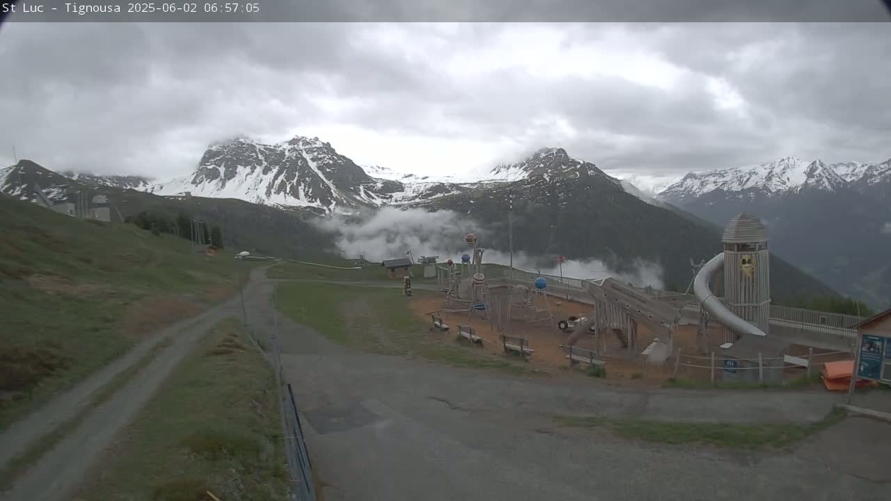 Saint Luc, Tignousa & Swiss Alps View  Live Cam - Anniviers, Sierre, Valais, Switzerland