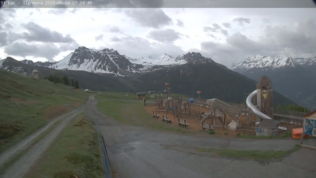 Saint Luc, Tignousa & Swiss Alps View  Live Cam - Anniviers, Sierre, Valais, Switzerland