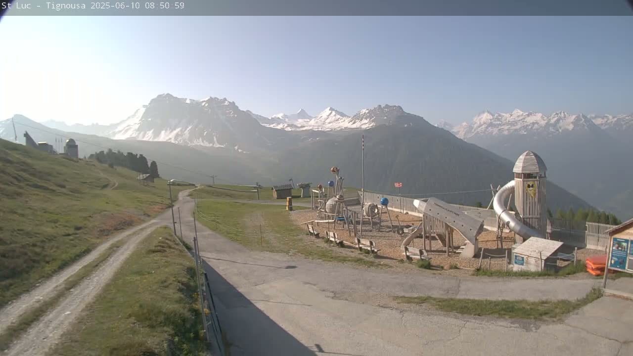 Saint Luc, Tignousa & Swiss Alps View  Live Cam - Anniviers, Sierre, Valais, Switzerland