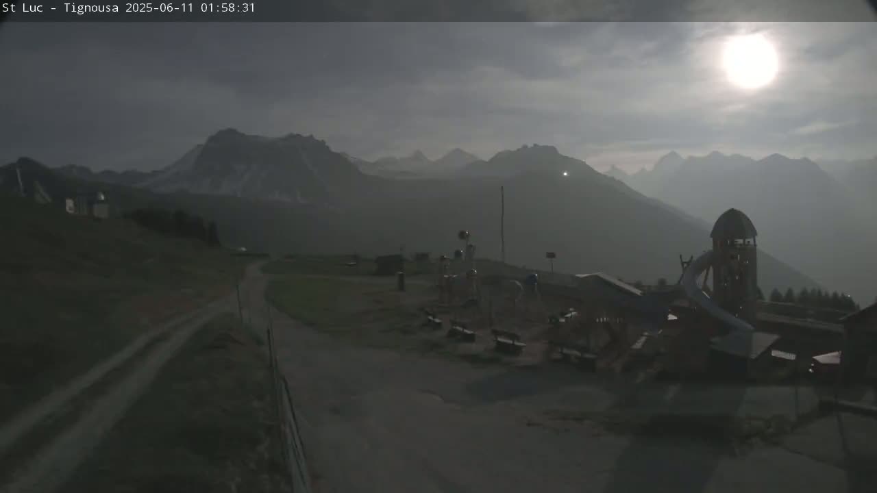 Saint Luc, Tignousa & Swiss Alps View  Live Cam - Anniviers, Sierre, Valais, Switzerland