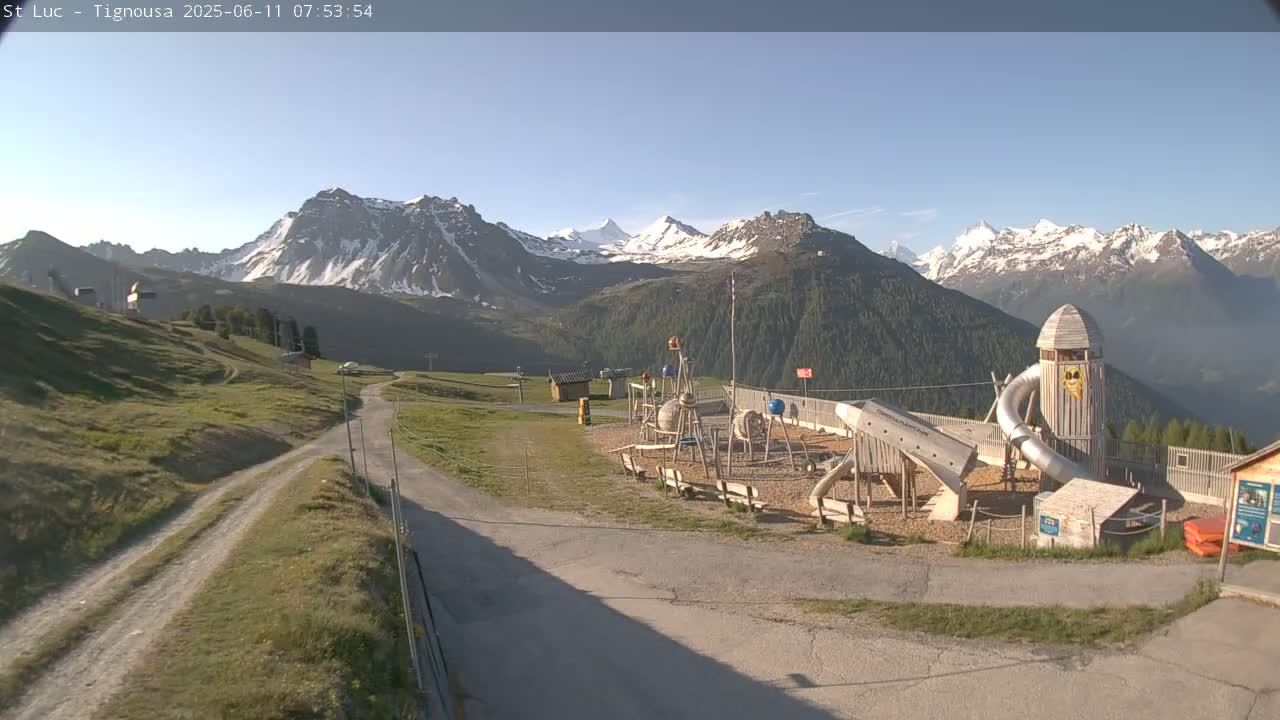 Saint Luc, Tignousa & Swiss Alps View  Live Cam - Anniviers, Sierre, Valais, Switzerland
