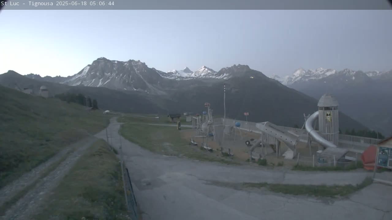 Saint Luc, Tignousa & Swiss Alps View  Live Cam - Anniviers, Sierre, Valais, Switzerland