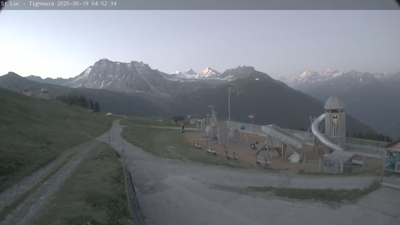 Saint Luc, Tignousa & Swiss Alps View  Live Cam - Anniviers, Sierre, Valais, Switzerland