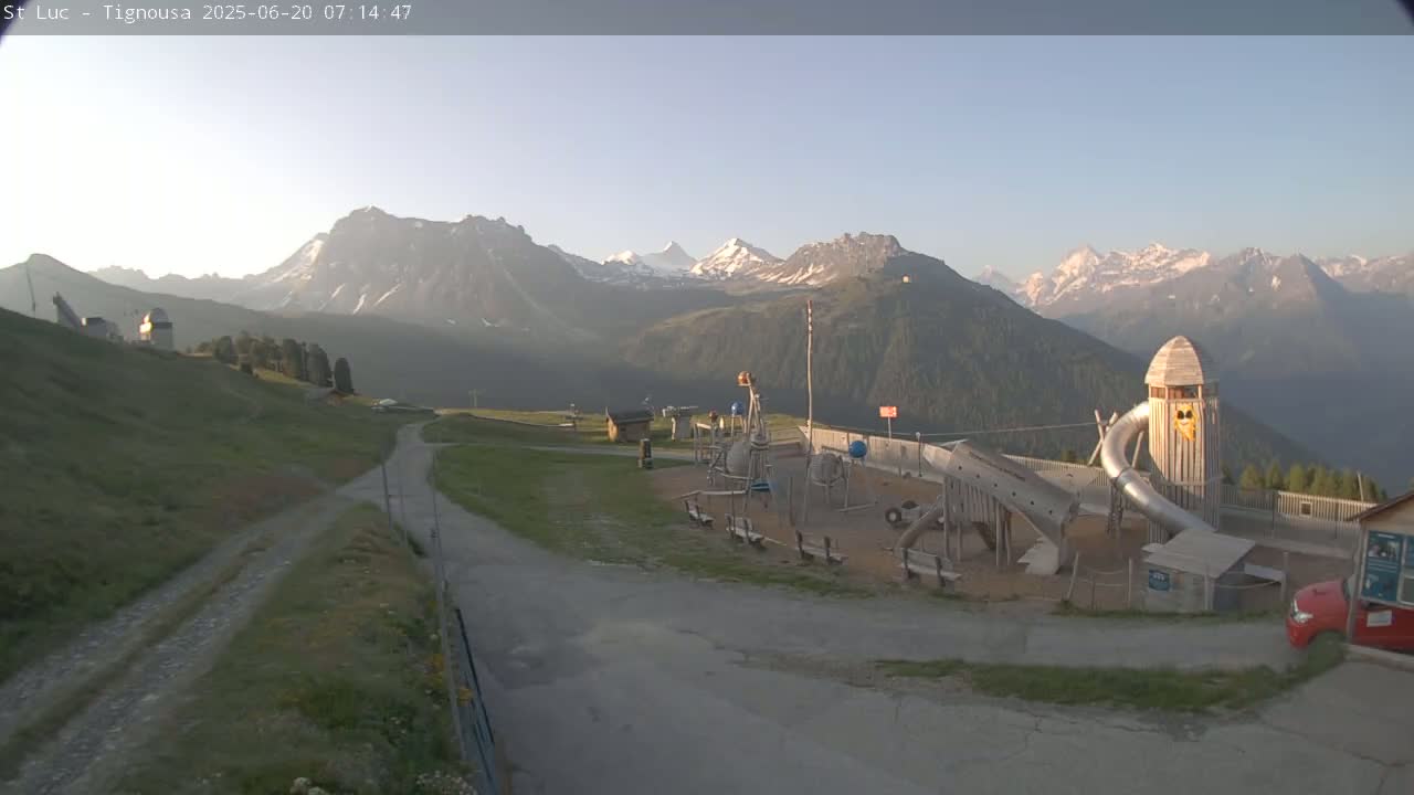 Saint Luc, Tignousa & Swiss Alps View  Live Cam - Anniviers, Sierre, Valais, Switzerland