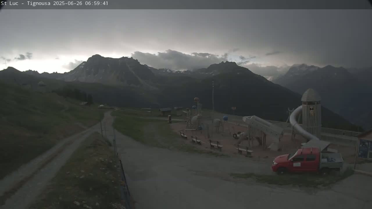 Saint Luc, Tignousa & Swiss Alps View  Live Cam - Anniviers, Sierre, Valais, Switzerland