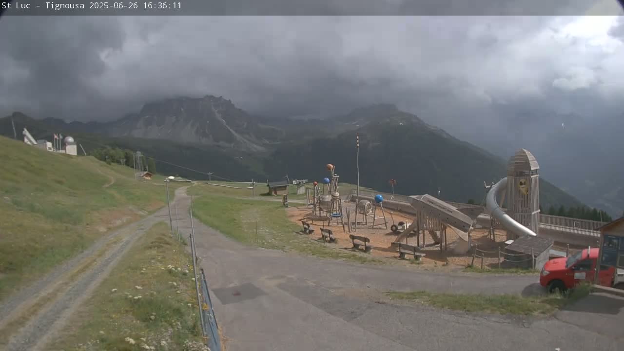 Saint Luc, Tignousa & Swiss Alps View  Live Cam - Anniviers, Sierre, Valais, Switzerland