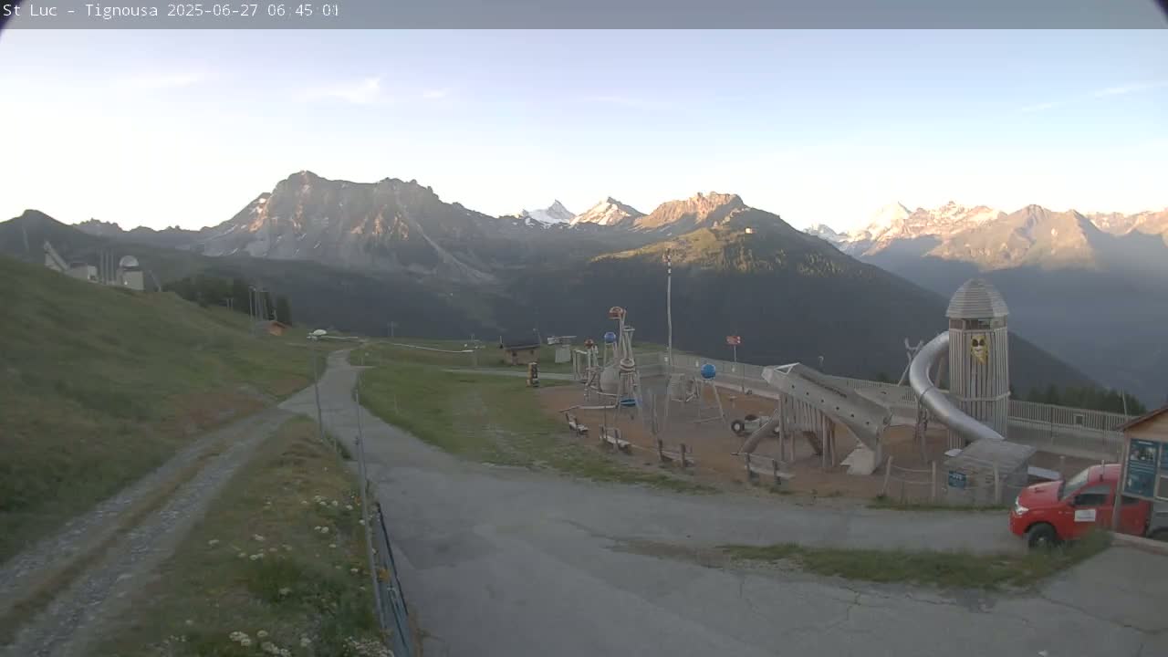 Saint Luc, Tignousa & Swiss Alps View  Live Cam - Anniviers, Sierre, Valais, Switzerland