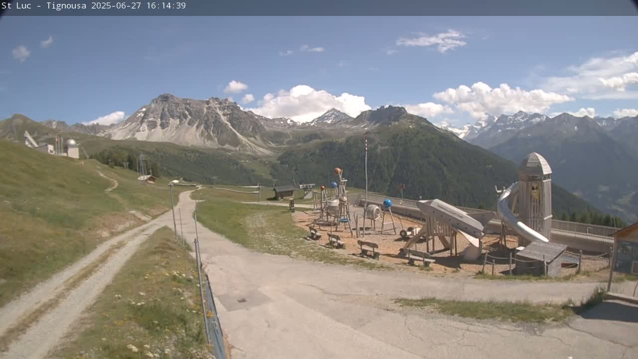 Saint Luc, Tignousa & Swiss Alps View  Live Cam - Anniviers, Sierre, Valais, Switzerland