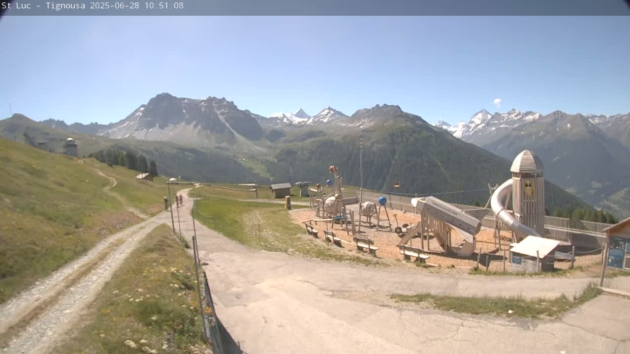 Saint Luc, Tignousa & Swiss Alps View  Live Cam - Anniviers, Sierre, Valais, Switzerland