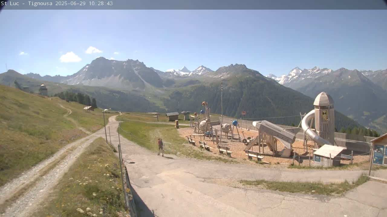 Saint Luc, Tignousa & Swiss Alps View  Live Cam - Anniviers, Sierre, Valais, Switzerland