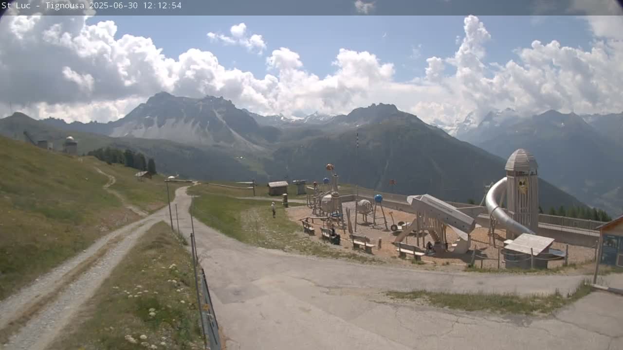 Saint Luc, Tignousa & Swiss Alps View  Live Cam - Anniviers, Sierre, Valais, Switzerland