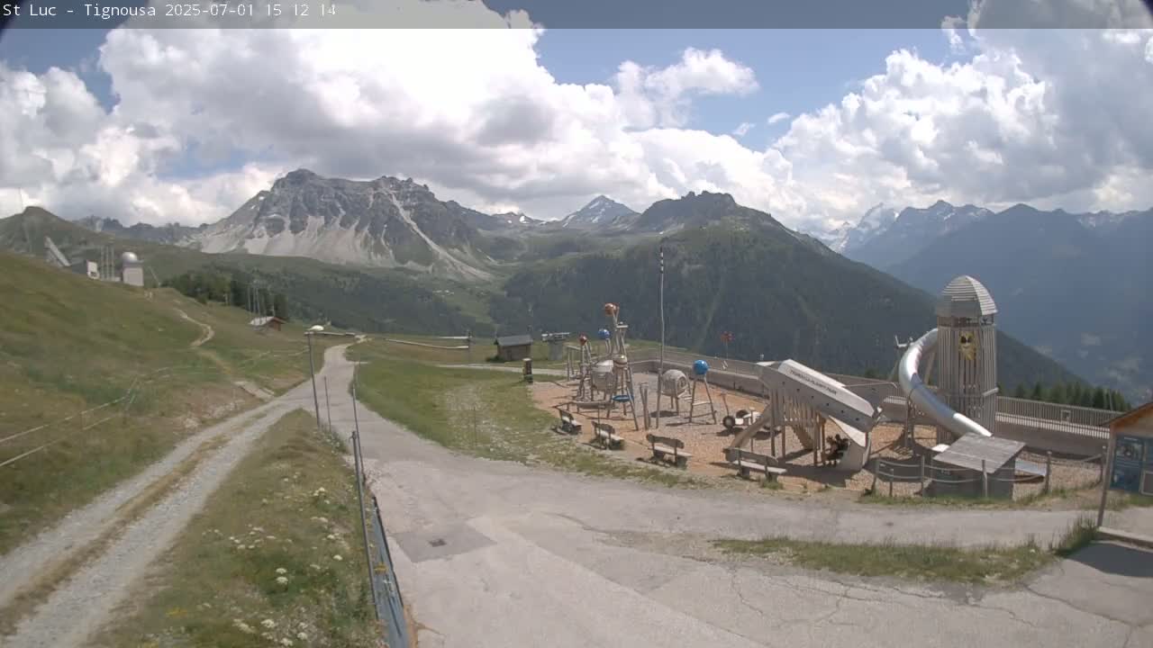 Saint Luc, Tignousa & Swiss Alps View  Live Cam - Anniviers, Sierre, Valais, Switzerland